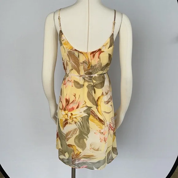 NWOT WHBM Yellow Tropical Print Slip Dress Size 0 - Picture 7 of 15